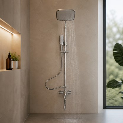 Duchero Con Soporte Barral De Ducha Monocomando Baño