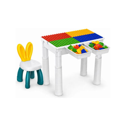 Mesa Y Silla Infantil Didáctica Con Bloques Para Niños