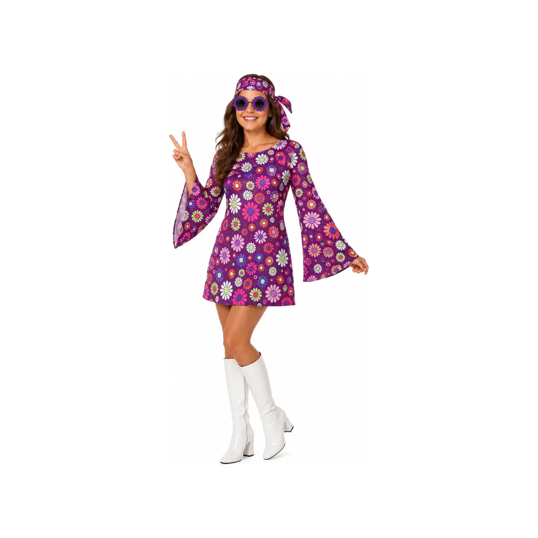 Disfraz Vestido Para Adulto Nostalgia Retro Modo Fiesta