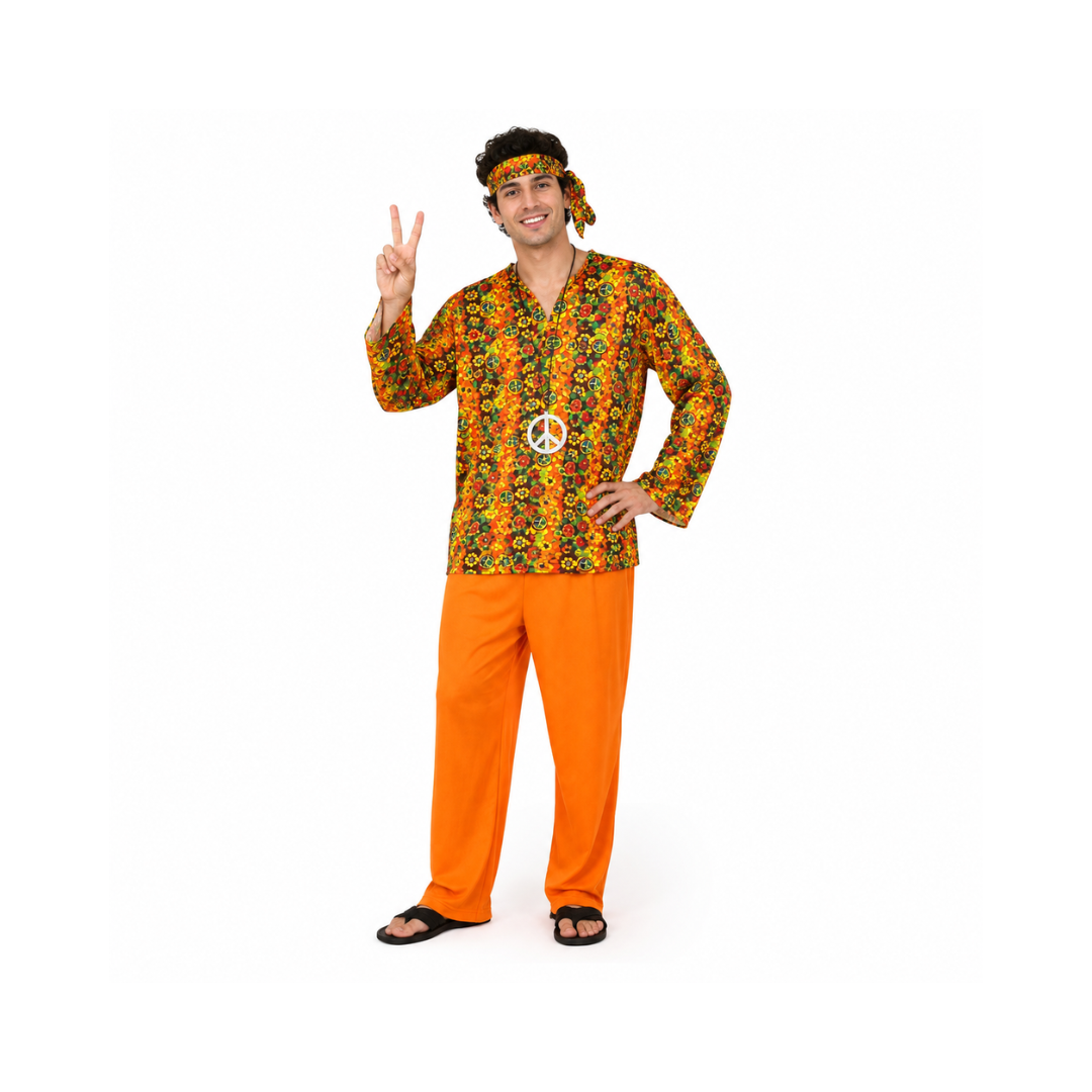 Disfraz Adulto Hippie Unisex Retro Nostalgia Fiesta Tematica