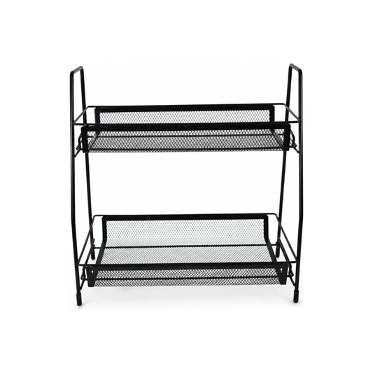 Organizador De Mesada Funcional 2 Canastos Metal Negro