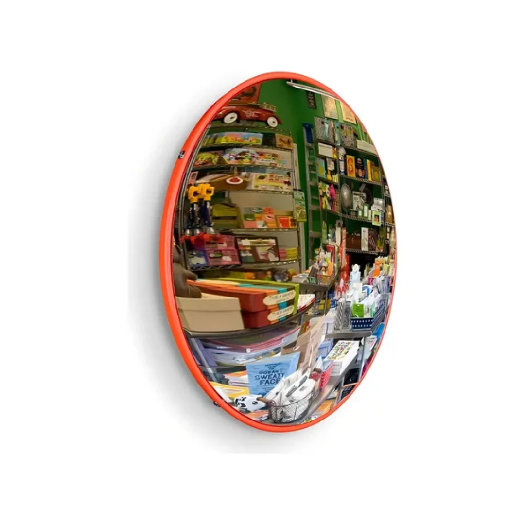 Espejo Curvado Seguridad O Entrada De Tráfico Color Naranja