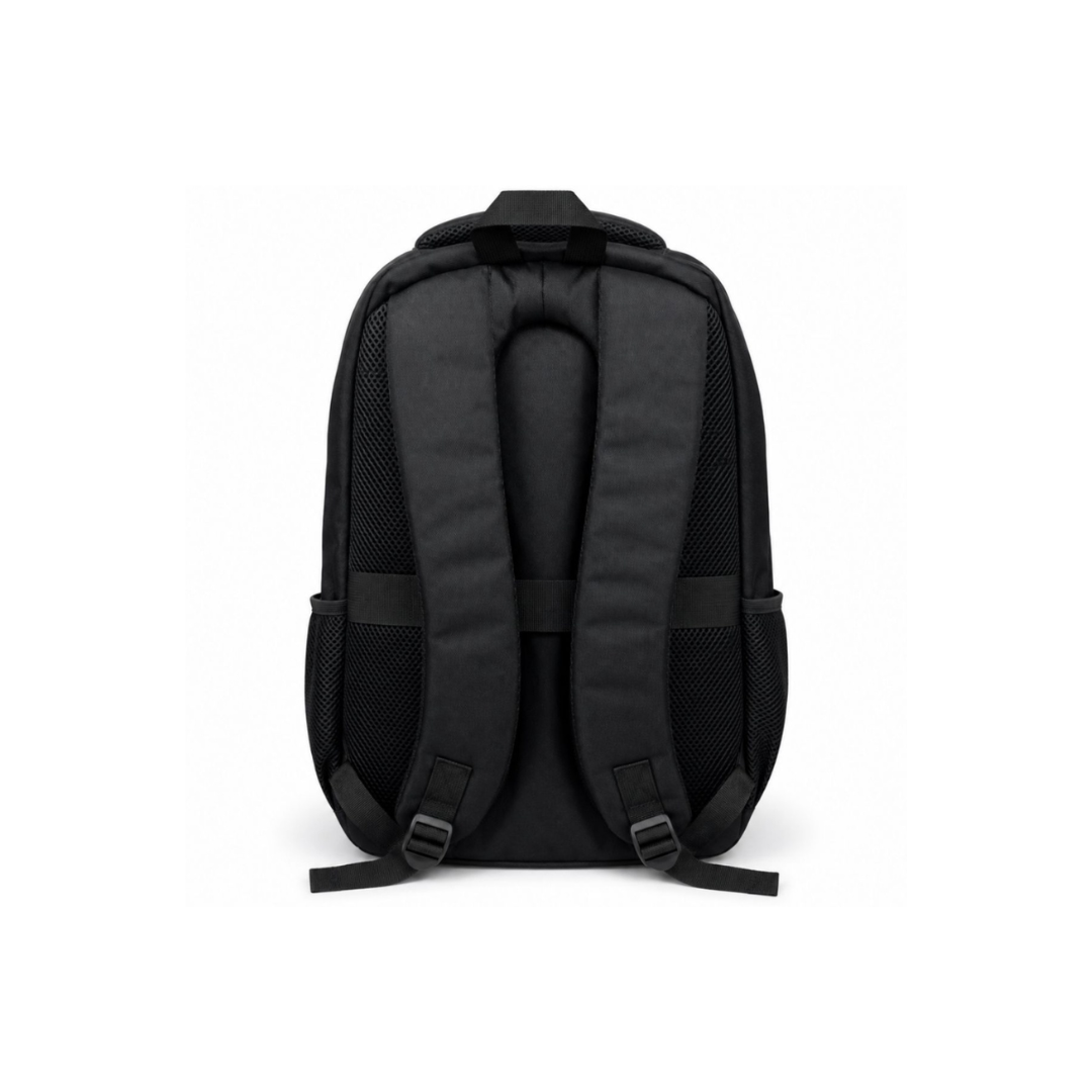 Mochila Negra Con Múltiples Compartimentos Para Uso Diario