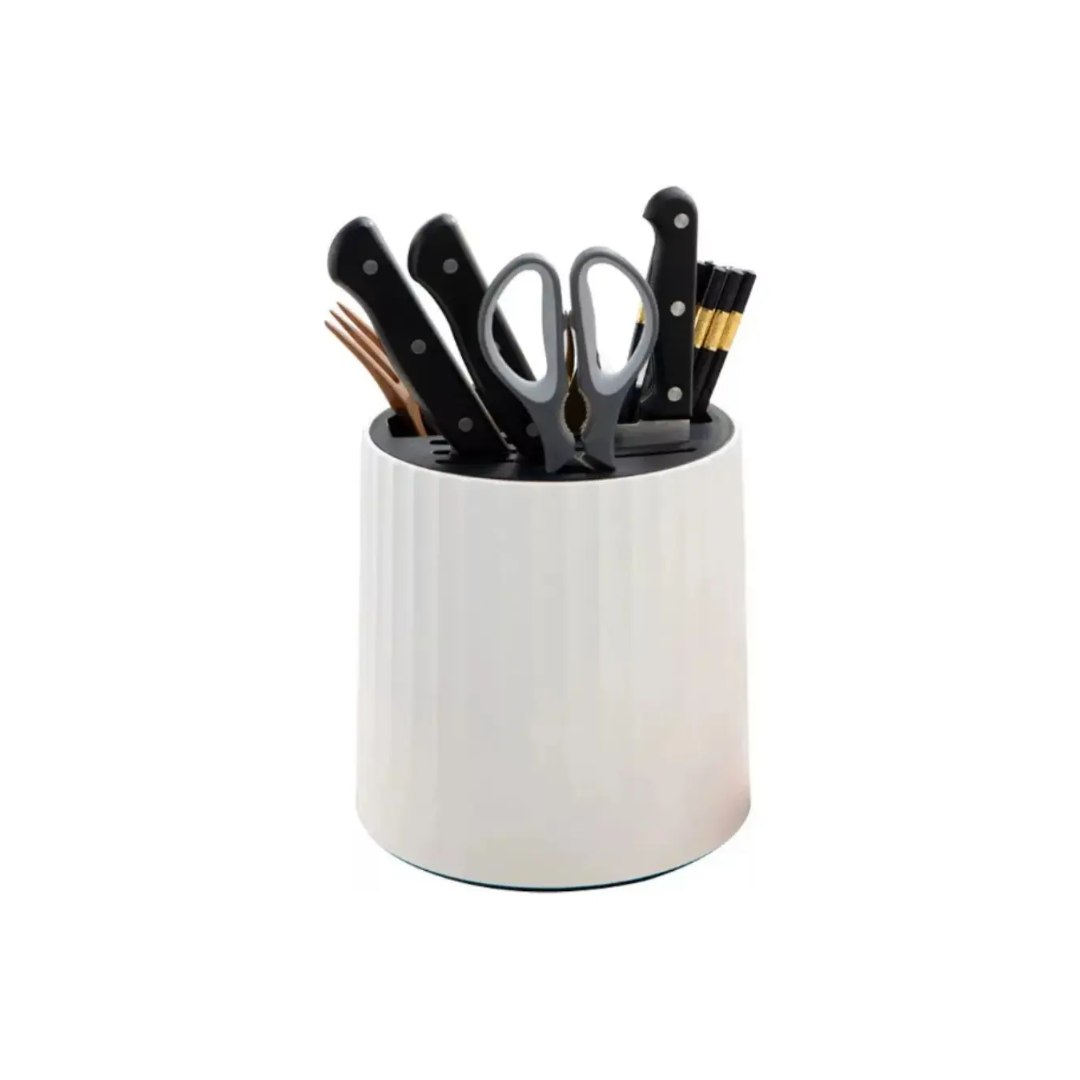 Organizador De Cubiertos Giratorio Cuchillos Utensilios Cocina
