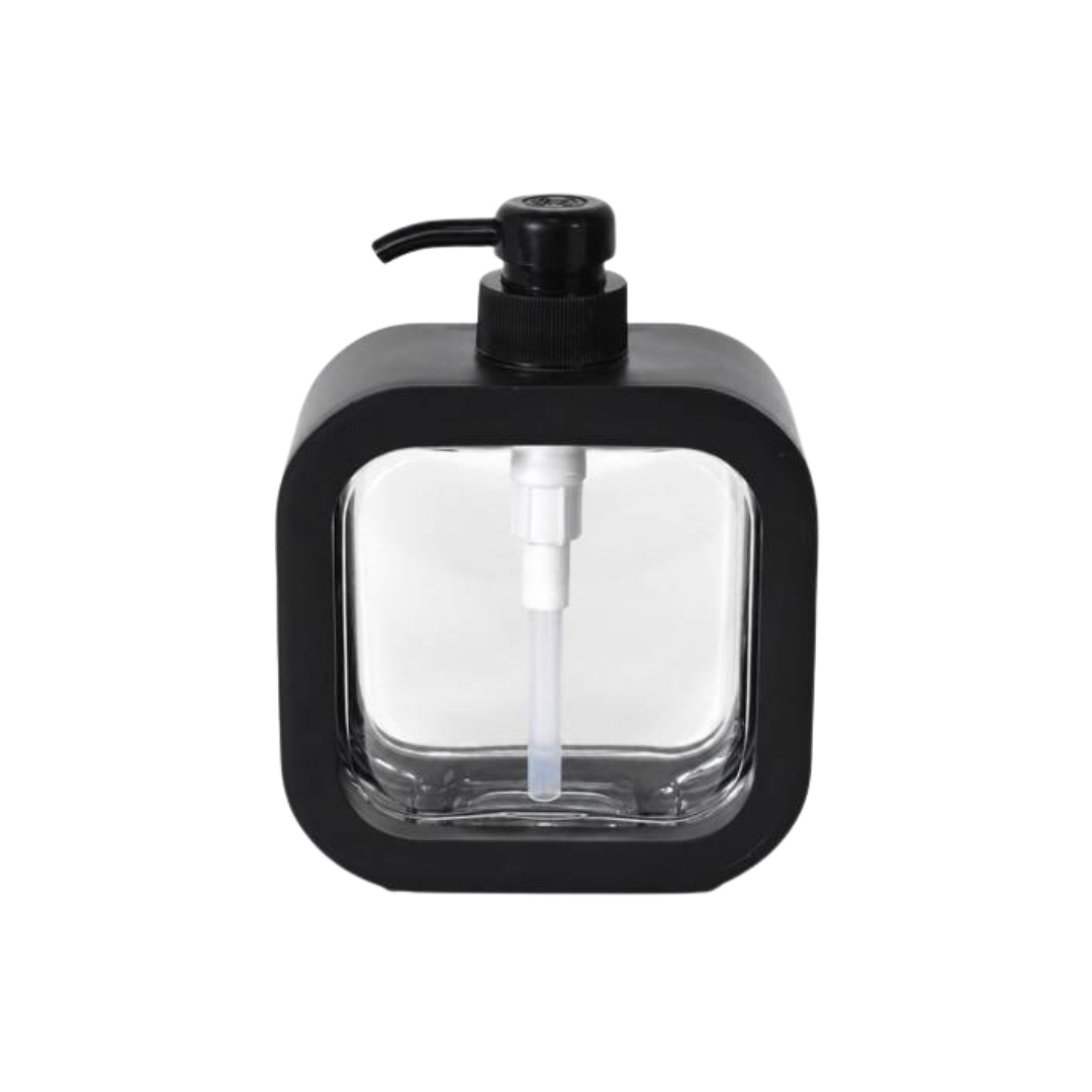 Dispenser Jabon Baño Cocina Detergente Transparente Negro