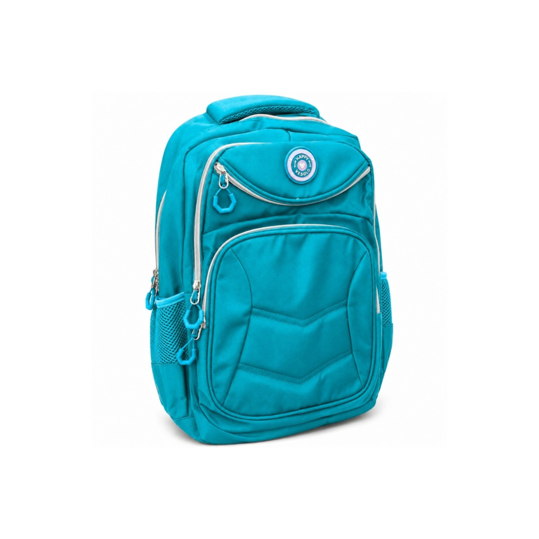 Mochila Turquesa Multifunción Happy Vesolo Varios Bolsillos