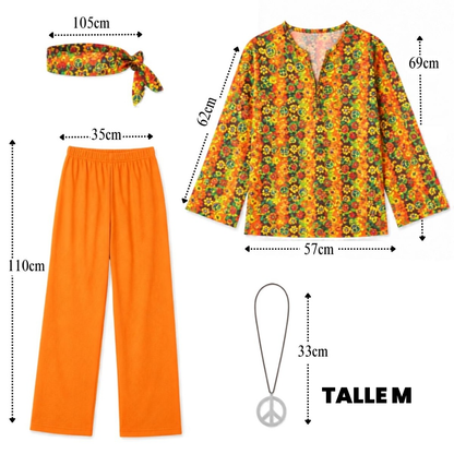 Disfraz Adulto Hippie Unisex Retro Nostalgia Fiesta Tematica