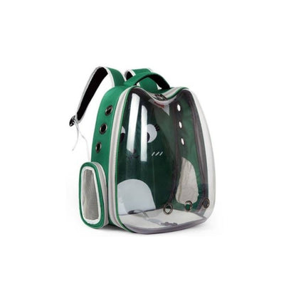 Mochila transportadora de mascotas con diseño transparente