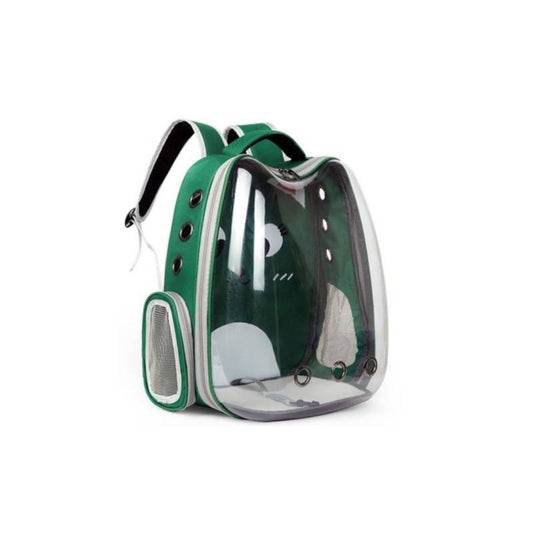 Mochila transportadora de mascotas con diseño transparente