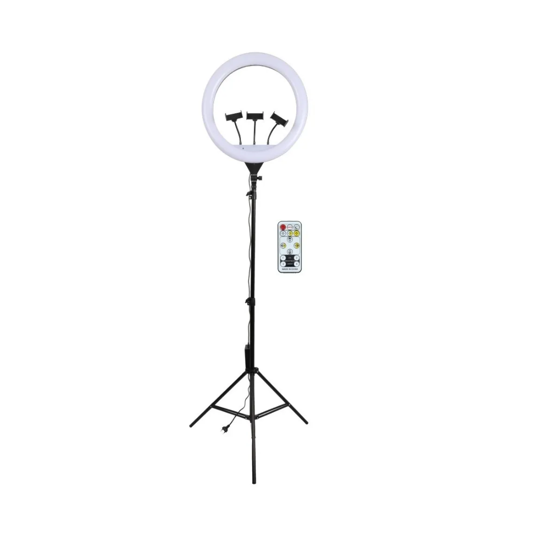 Aro De Luz Led Con Trípode Y Control 47cm 3 Dispositivos