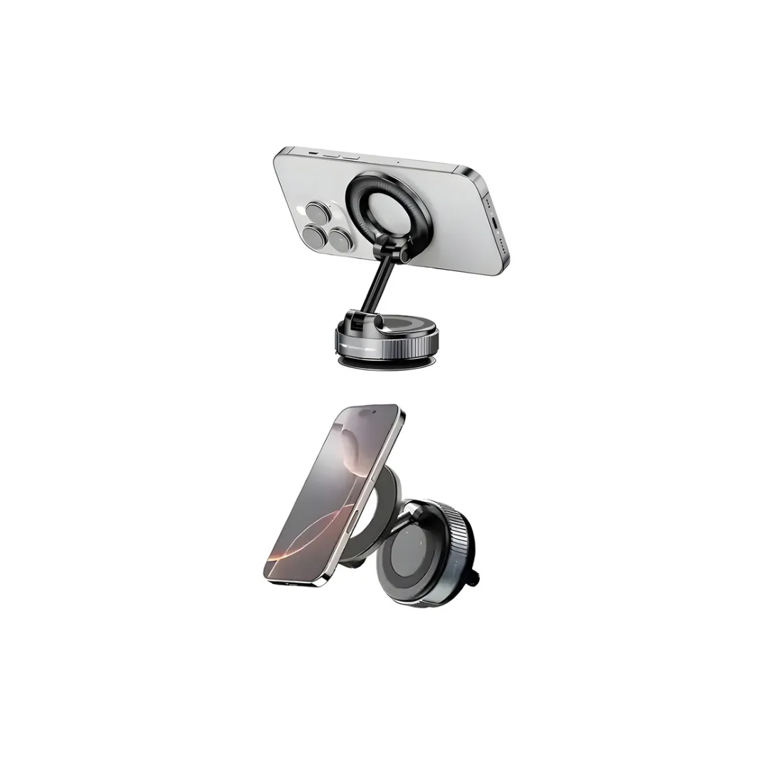 Soporte Magnético 360° Celular Auto Escritorio Firme Premium Negro