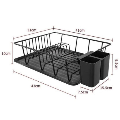 Escurridor De Platos Seca Vajilla y Cubiertos Negro