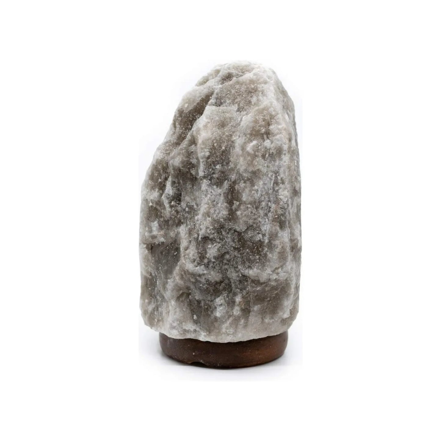 Lámpara de sal de Himalaya Gris con Base de Madera