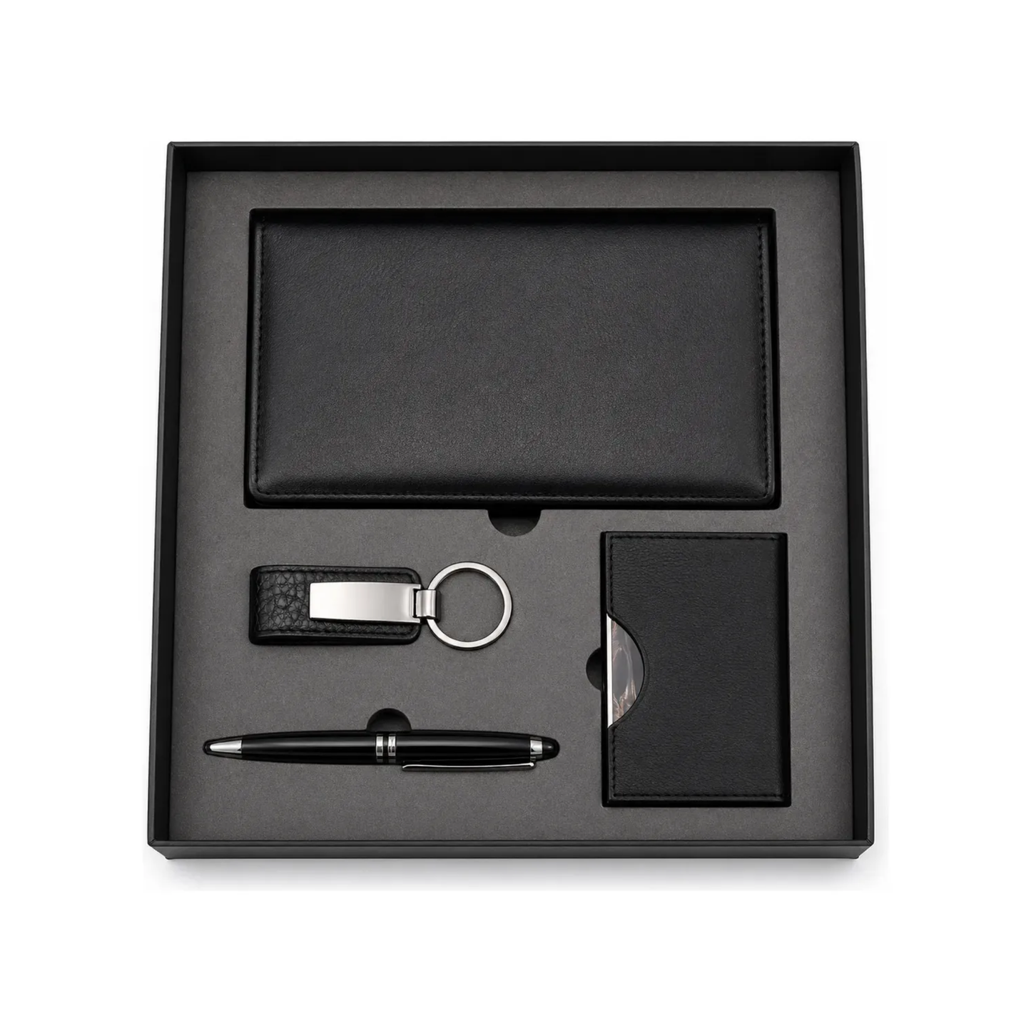 Set Regalo Hombre Billetera, Tarjetero, Llavero Y Lapicera