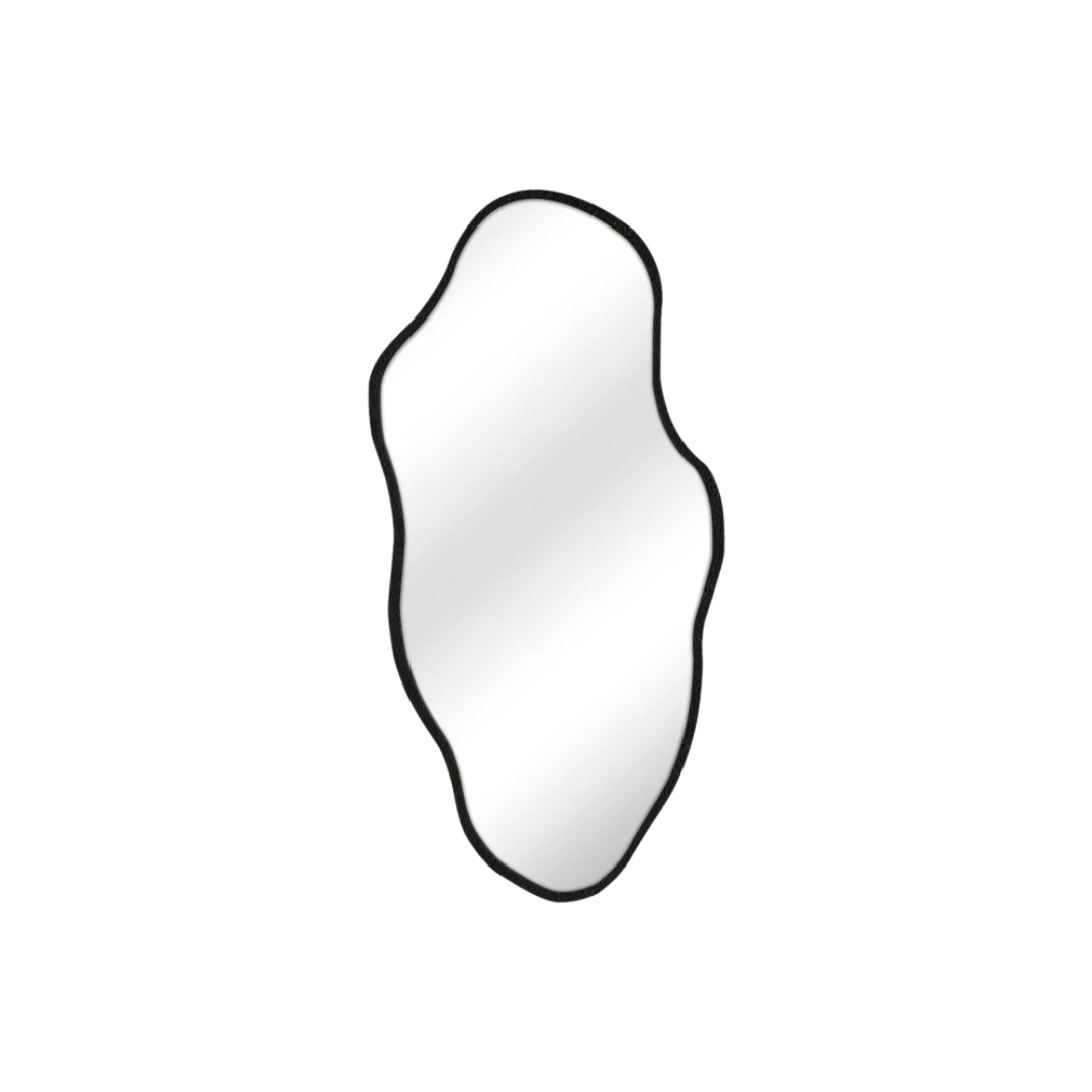 Espejo Grande De Pared Diseño Irregular Con Marco - NEGRO
