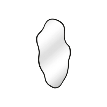 Espejo Grande De Pared Diseño Irregular Con Marco - NEGRO