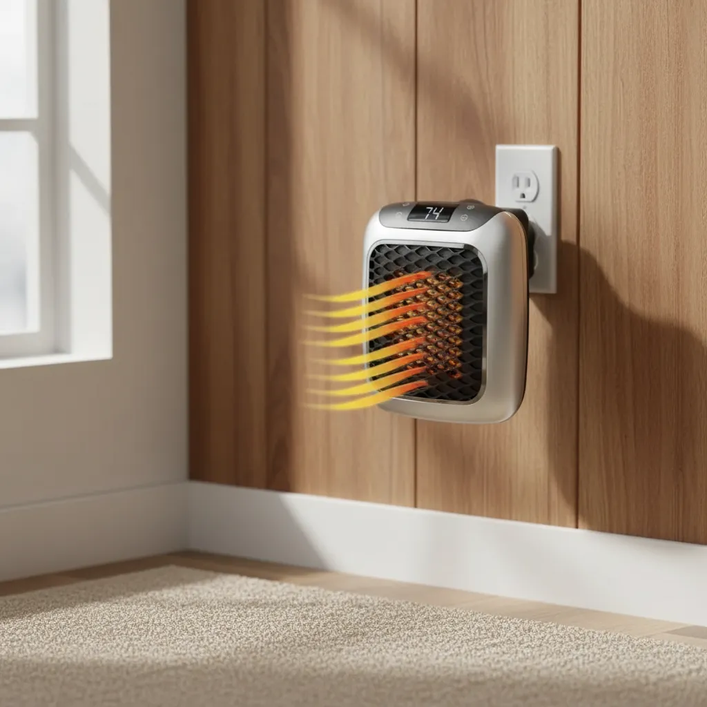 Mini Calentador Eléctrico Cerámico Con Control Pared 800w