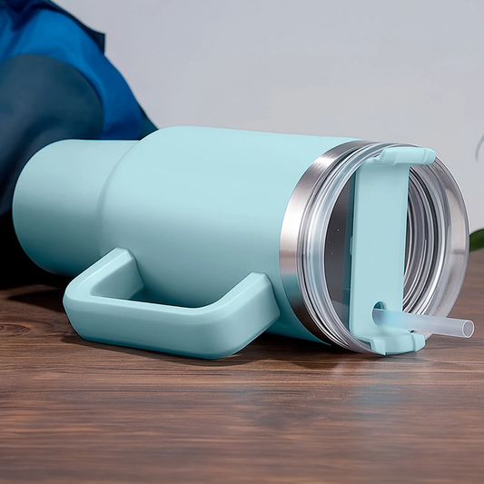 Vaso Térmico Grande De 1200ml Con Acero Inoxidable - Celeste