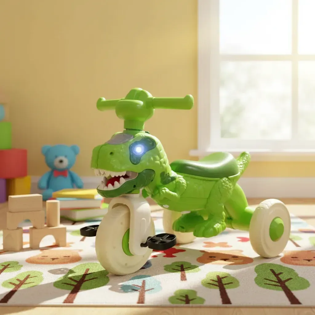 Buggy Triciclo Dinosaurio Para Niños Con Luces Y Sonido