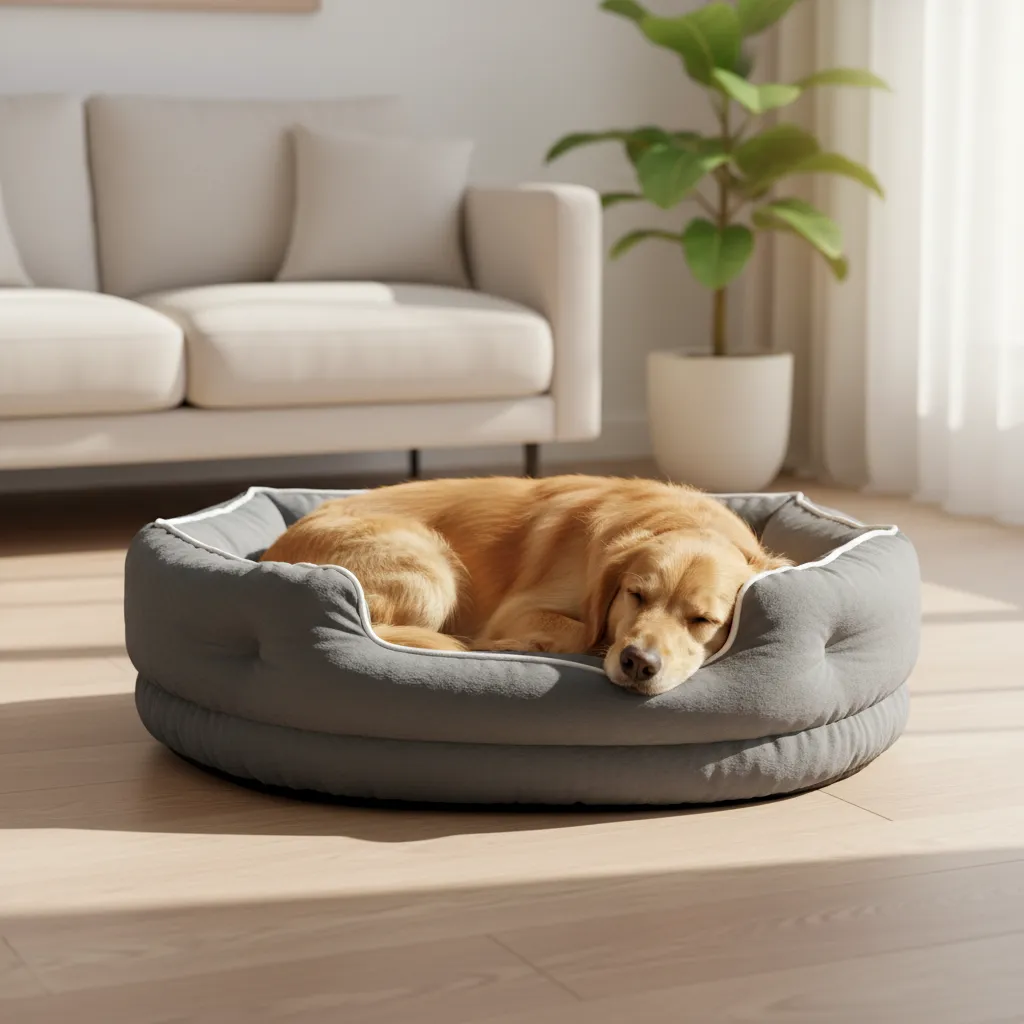Cama Colchon Gris Cucha Para Mascotas Antideslizante