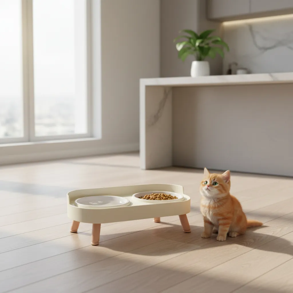 Comedero Y Bebedero Doble Moderno Para Perro Y Gato