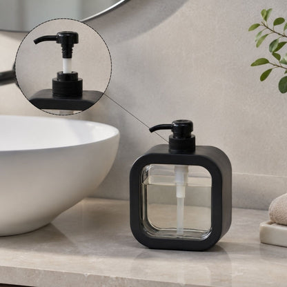 Dispenser Jabon Baño Cocina Detergente Transparente Negro