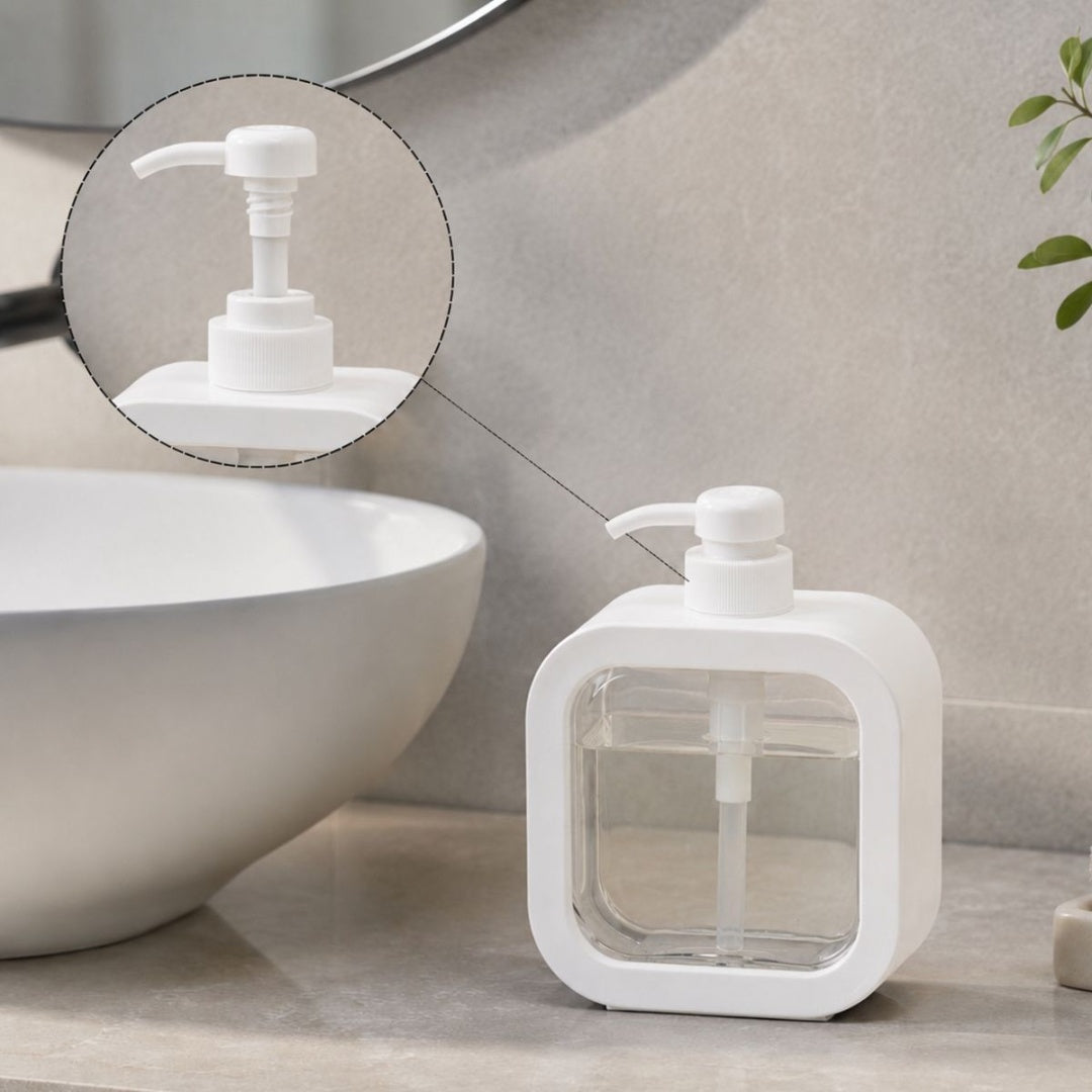 Dispenser Jabon Baño Cocina Detergente Transparente Blanco